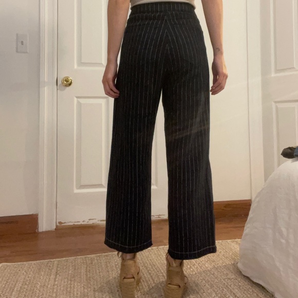 Alexander Wang navy pinstripe frayed trouser sz 4 - Picture 4 of 8